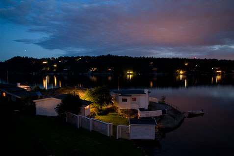 Nattstemning på Østerøya i Sandefjord