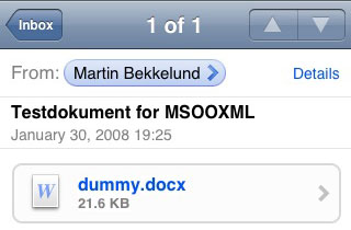 MSOOXML på Apple iPhone