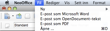 E-post fra NeoOffice
