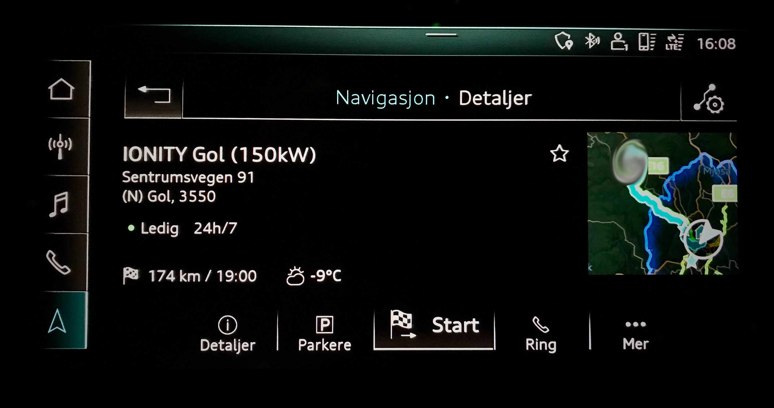 Audi e-tron navigasjon