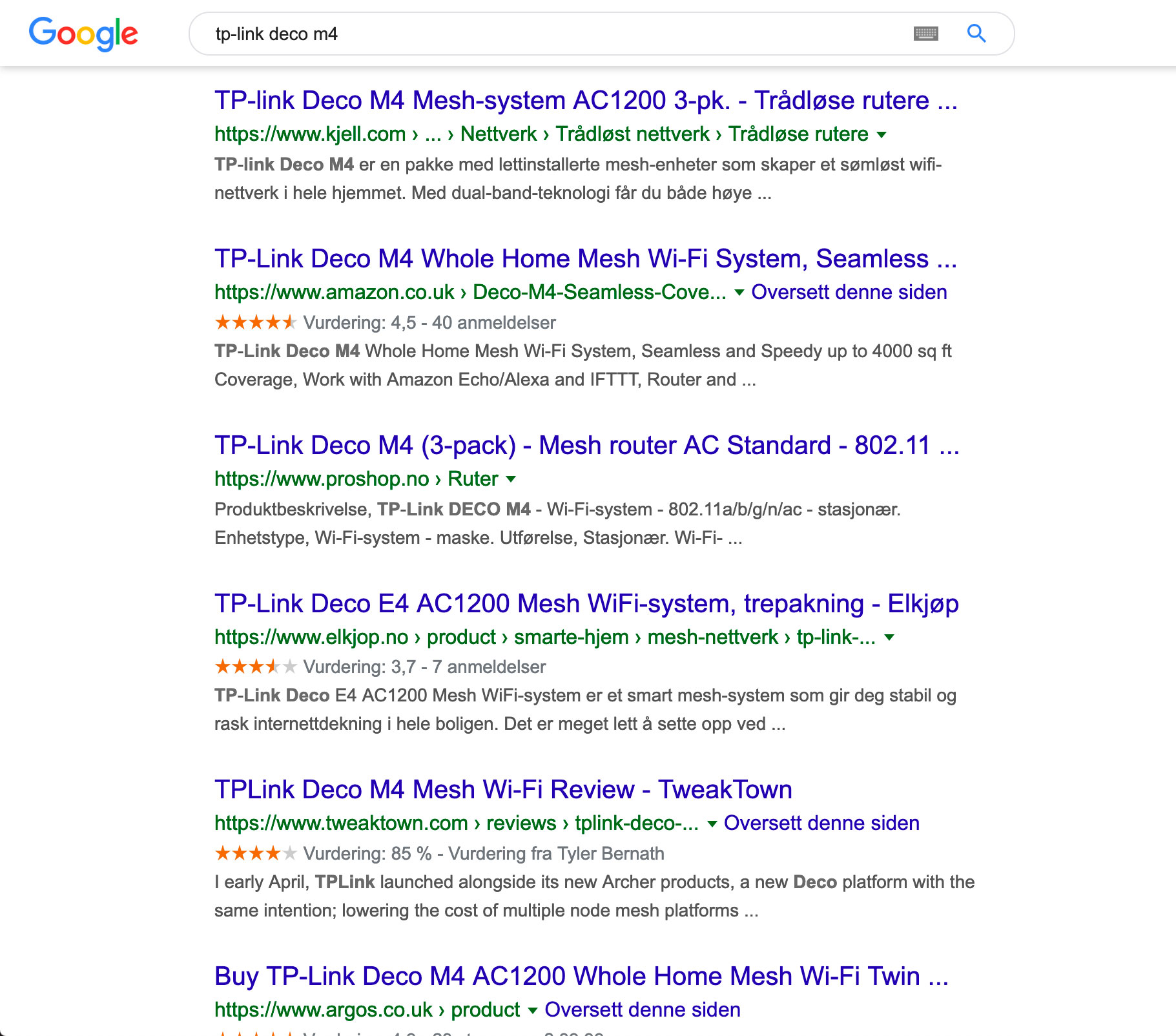 Google søkeresultater utelukkende med annonser
