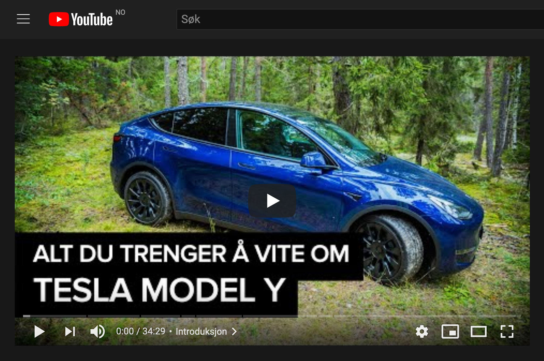 Trykk for å se komplett test av Tesla Model Y på YouTube